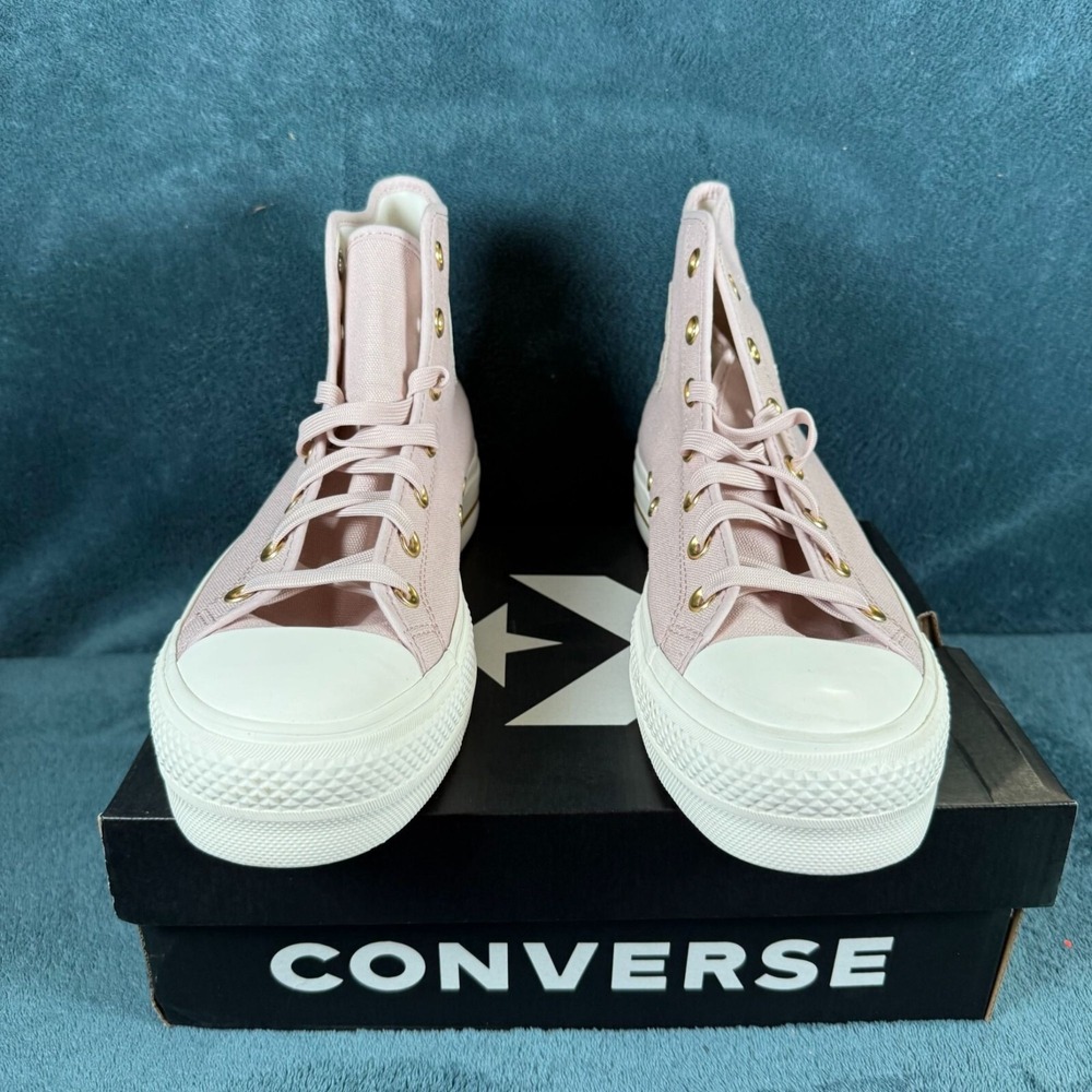 Converse Women's 9.5 High Top Chuck Taylor All Star Lift Sneakers Pink Canvas - Picture 4 of 7